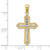 Image of 10k Yellow Gold with Rhodium-Plating Shiny-Cut Cross Pendant 10K9299