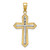 Image of 10k Yellow Gold with Rhodium-Plating Shiny-Cut Cross Pendant 10K9299