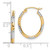 Image of 21mm 10k Yellow Gold with Rhodium-Plating Shiny-Cut Patterned Oval Hoop Earrings