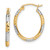 Image of 21mm 10k Yellow Gold with Rhodium-Plating Shiny-Cut Patterned Oval Hoop Earrings