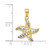 Image of 10k Yellow Gold with Rhodium-Plating Starfish Pendant 10C1018