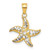 Image of 10k Yellow Gold with Rhodium-Plating Starfish Pendant 10C1018