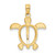 Image of 10k Yellow Gold with Rhodium-Plating Turtle Pendant