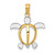 Image of 10k Yellow Gold with Rhodium-Plating Turtle Pendant