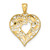 Image of 10k Yellow Gold with Rhodium-Plating-Plated Shiny-Cut Filigree Heart Pendant