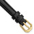 Image of 10mm 6.75" Black Italian Leather Gold-tone Buckle Watch Band