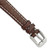 Image of 12mm 6.75" Brown Sport Leather White Stitch Silver-tone Buckle Watch Band
