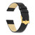 Image of 12mm 6.75" Flat Black Leather Gold-tone Buckle Watch Band
