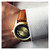 Image of 12mm 6.75" Havana Italian Leather Gold-tone Buckle Watch Band