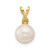 Image of 14K Gold 7-7.5mm White Round Freshwater Cultured Pearl Smoky Quartz Pendants