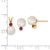 Image of 14K Gold 7-8mm White Freshwater Cultured Pearl & Ruby Stud Earrings & Pendant