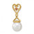 Image of 14K Gold Diamond 8-9mm Round Freshwater Cultured Pearl Ruby Chain Slide Pendant