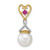 Image of 14K Gold Diamond 8-9mm Round Freshwater Cultured Pearl Ruby Chain Slide Pendant
