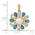 Image of 14K Gold Diamond&6-7mm Button Freshwater Cultured Pearl / Blue Topaz Pendant