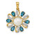 Image of 14K Gold Diamond&6-7mm Button Freshwater Cultured Pearl / Blue Topaz Pendant