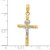 Image of 14K Gold w/White Rhodium Polished & Textured INRI Crucifix Cross Pendant K9965