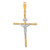 Image of 14K Gold w/White Rhodium Polished & Textured INRI Crucifix Cross Pendant K9966