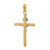 Image of 14K Gold w/White Rhodium Polished & Textured INRI Crucifix Cross Pendant K9968