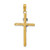 Image of 14K Gold w/White Rhodium Polished & Textured INRI Crucifix Cross Pendant K9968