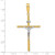 Image of 14K Gold w/White Rhodium Polished & Textured INRI Crucifix Cross Pendant K9969