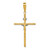 Image of 14K Gold w/White Rhodium Polished & Textured INRI Crucifix Cross Pendant K9969