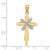 Image of 14k Gold with Rhodium 2-D Fashion Cross Pendant