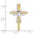 Image of 14k Gold with Rhodium 2-D Polished Textured Cross Pendant
