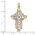 Image of 14k Gold with Rhodium 2-D Shiny-Cut Filigree Cross Pendant K9358