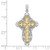 Image of 14k Gold with Rhodium 2-D Shiny-Cut Filigree Cross Pendant K9361