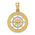 Image of 14k Gold with Rhodium Nautical Compass White Needle Pendant K9019