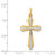 Image of 14k Gold with Rhodium Textured and Polished Passion Cross Pendant