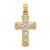 Image of 14k Gold with Rhodium-Plating & Polished Block Crucifix INRI Pendant