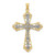 Image of 14k Gold with Rhodium-Plating & Shiny-Cut Filigree Cross Pendant
