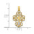 Image of 14k Gold with Rhodium-Plating Beaded Lace Trim Cross Pendant