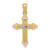 Image of 14k Gold with Rhodium-Plating Budded Cross Pendant