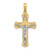 Image of 14k Gold with Rhodium-Plating Engraved Crucifix Pendant K9215