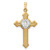 Image of 14k Gold with Rhodium-Plating Polished St. Benedict Medal INRI Crucifix Pendant