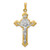 Image of 14k Gold with Rhodium-Plating Polished St. Benedict Medal INRI Crucifix Pendant