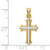 Image of 14k Gold with Rhodium-Plating Reversible Hollow Cross Pendant