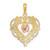 Image of 14k Rose & Yellow Gold Flower & Heart Pendant