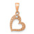 Image of 14K Rose Gold .01ctw. Diamond Heart Pendant