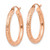 Image of 25mm 14k Rose Gold 3mm Shiny-Cut Hoop Earrings T1014