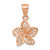 Image of 14k Rose Gold Beaded & Polished Plumeria Flower Pendant C4825R