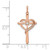Image of 14K Rose Gold Cross w/Heart Diamond Pendant