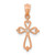 Image of 14K Rose Gold Diamond Accented Cross Pendant