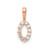 Image of 14K Rose Gold Diamond Number 0 Pendant