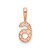 Image of 14K Rose Gold Diamond Number 6 Pendant