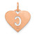 Image of 14K Rose Gold Initial Letter C Heart Initial Charm