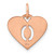 Image of 14K Rose Gold Initial Letter O Heart Initial Charm