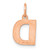 Image of 14K Rose Gold Letter D Initial Charm XNA1337R/D